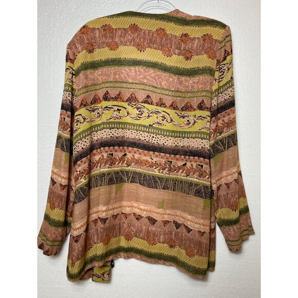 Boho‎ Eighties Jacket Blazer Medium Western Fringe Casual Colorful Retro Party - Picture 2 of 4